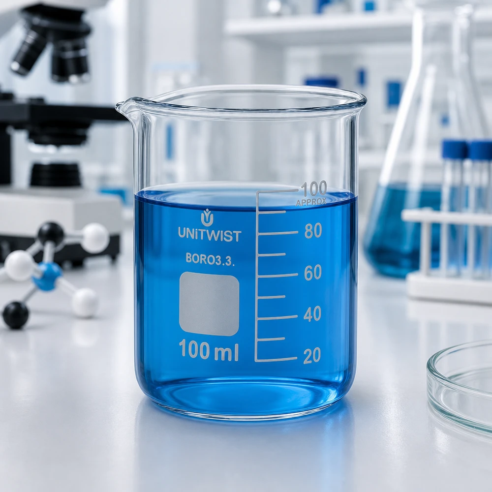 Robustes Laborbecherglas 100ml niedriger Bauform aus Borosilikat von UNiTWIST