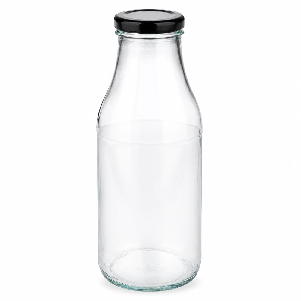 330ml Glasflasche + BasicSeal Deckel schwarz UNiTWIST Hochwertige 330ml Glasflasche UNiTWIST mit schwarzem BasicSeal Deckel zum Befüllen