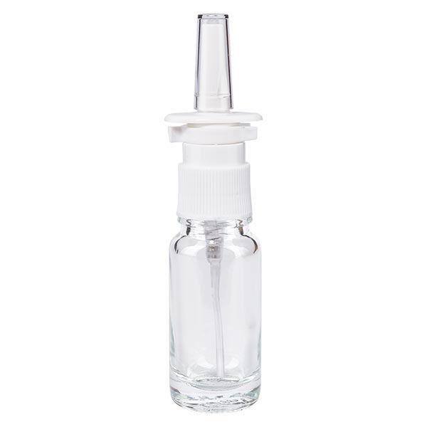 Apothekenflasche klar 10ml Nasenzerstäuber weiß Standard Apothekenflasche klar 10ml Nasenzerstäuber weiß Standard