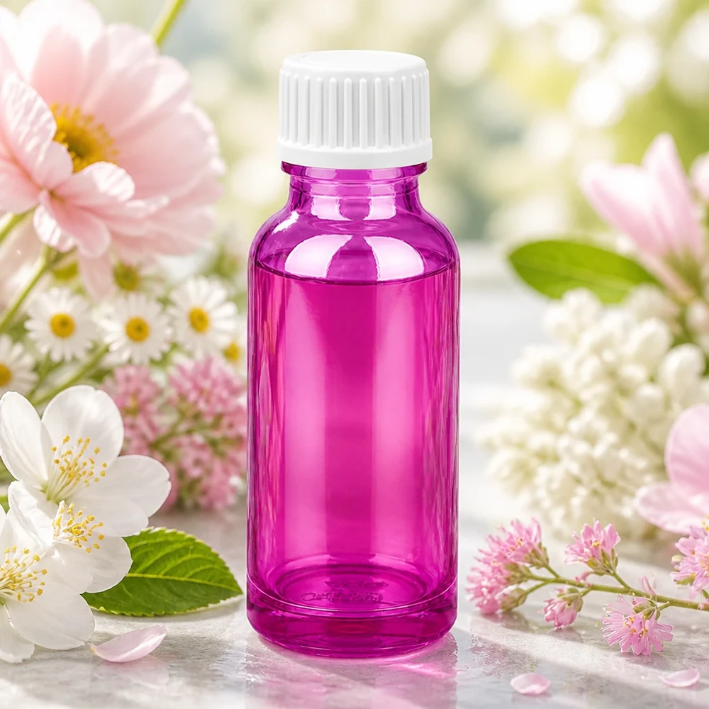 Purple 20ml Tropfflasche mit kindersicherem weißem Verschluss für sichere Aufbewahrung