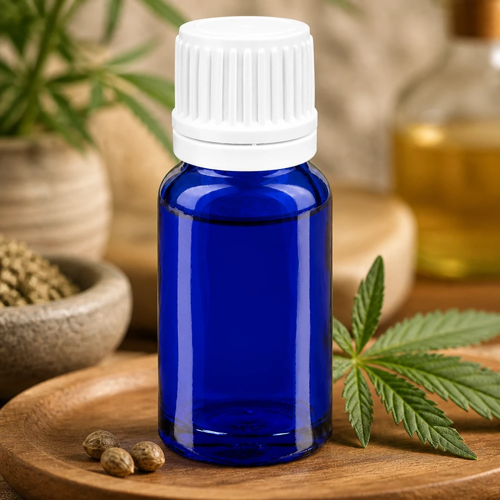 10ml Tropfflasche 0.7mm weiß Originalitätsverschluss BlueLine UT18/10 Ergonomische 10ml Glasflasche mit rutschfestem Design und optimaler Handhabung für Kosmetikprodukte