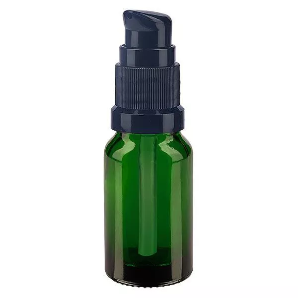 Apothekenflasche grün 10ml PumpVerschluss schwarz Standard