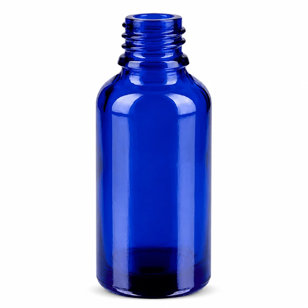 30ml Flasche 11mm Schraubverschluss rot Standard BlueLine UT18/30 Praktische 30ml Glasflasche in tiefblau mit Schraubgewinde für sichere Aufbewahrung