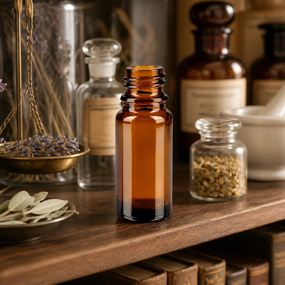 Tropfflasche 10 ml DIN 18 aus Braunglas ApoGlas braune Glasflasche 10ml mit traditioneller Apothekerform für Kräutertinkturen