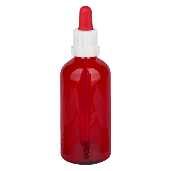 100ml Pipettenflasche weiß/rot Originalitätsverschluss RedLine UT18/100