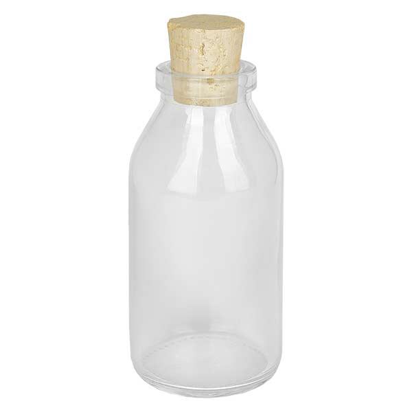 Round 100ml klar, Öffnung 22mm, inkl. Korken 22/26