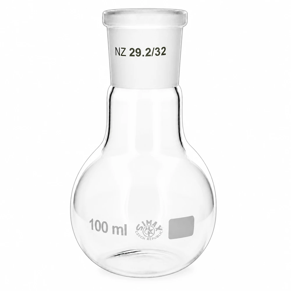Kugelkolben 100ml Inhalt - robustes Glasgerät mit genormtem Schliffanschluss für das Labor