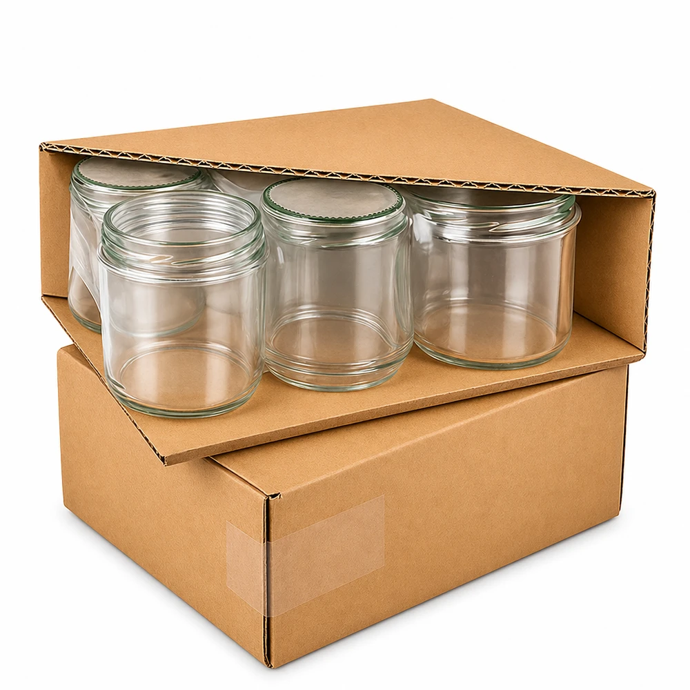Einmachgläser 795ml im Karton Verpackung Versand leere Rundgläser mit Twist-Off Deckeln Vorratsgläser Set