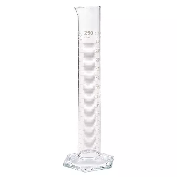 250ml Messzylinder HF aus Glas, weiße Skala 250ml Messzylinder HF aus Glas, weiße Skala