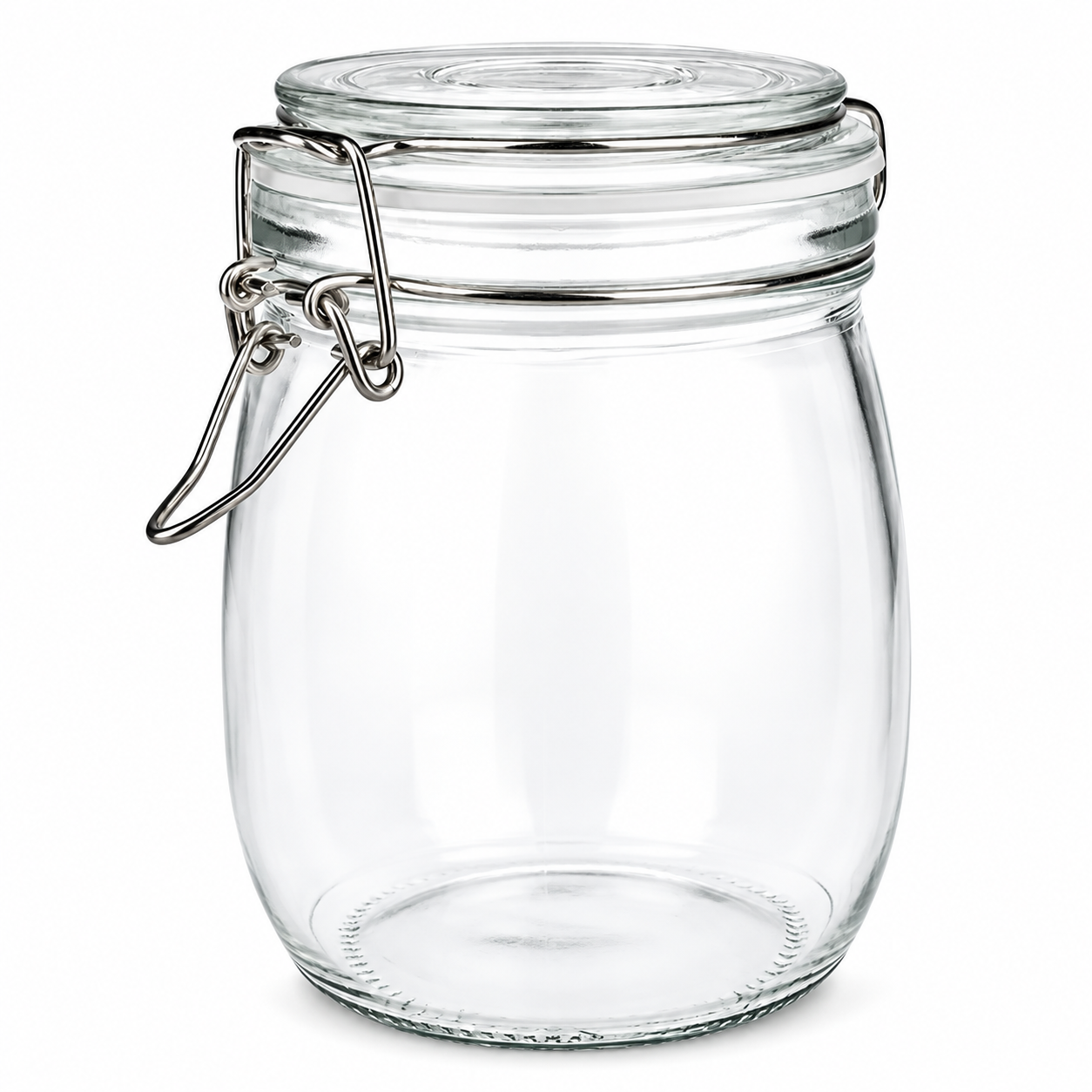 750 ml UNiTWIST Drahtbügelglas mit weißem Silikonring