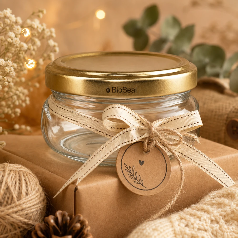 120ml Terrinenglas mit BioSeal Deckel gold UNiTWIST