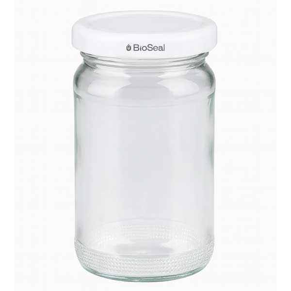 110ml Rundglas mit BioSeal Deckel weiß UNiTWIST
