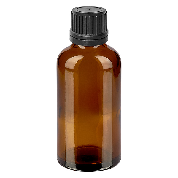 50ml Tropfflasche 1mm schwarz Originalitätsverschluss BrownLine UT18/50
