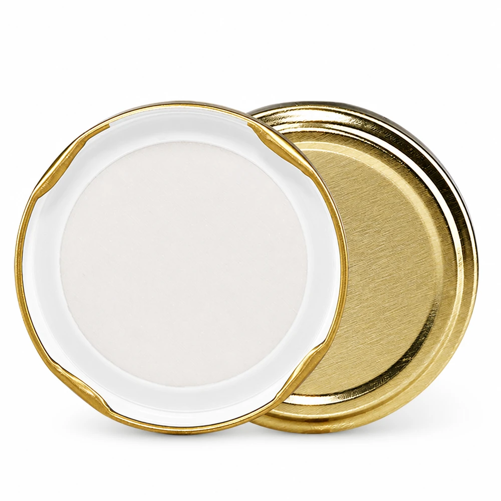UNiTWIST TO66 gold Deckel mit weißem Dichtungsring BioSeal für Heißabfüllung unitemp