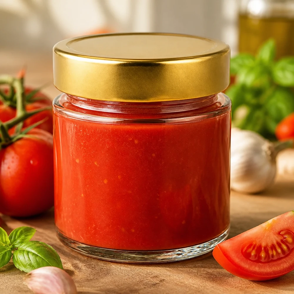 135ml Rundglas 24er-Set mit Deckel (Deckelfarbe: gold) – UNiTWIST UNiTWIST 135ml Rundglas mit goldenem Deckel zum Haltbarmachen von frischen Tomaten