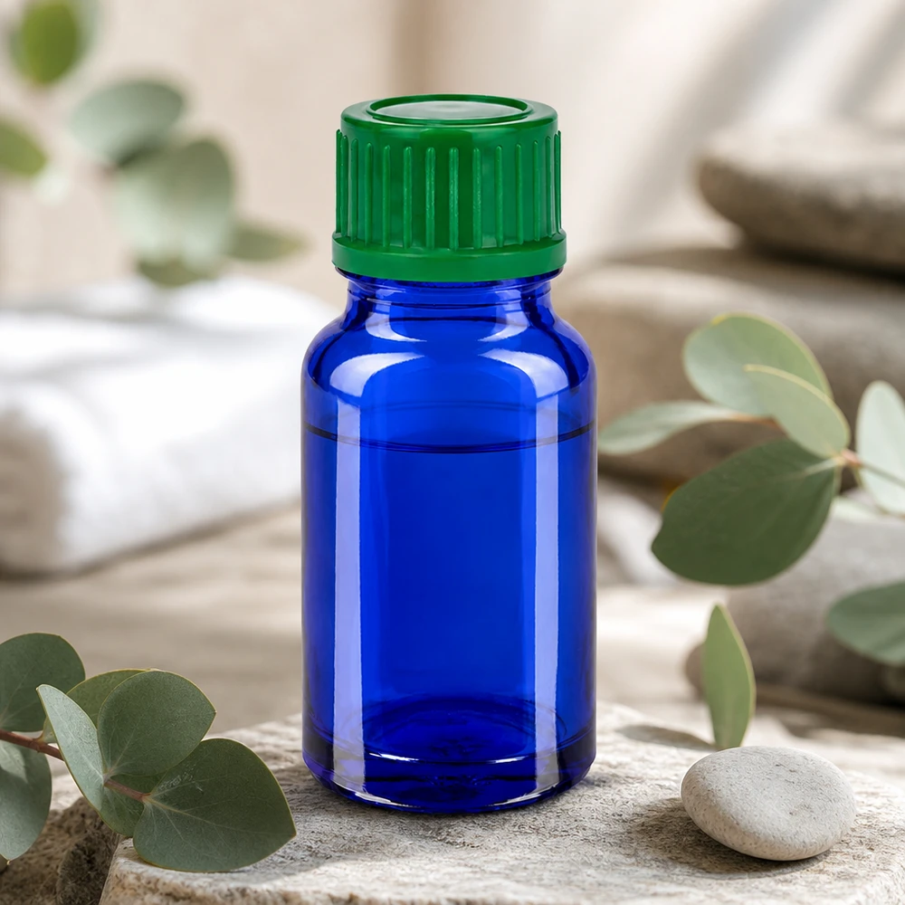 Robuste 10ml Glasflasche mit festem 11mm grünem Schraubverschluss BlueLine UT18/10