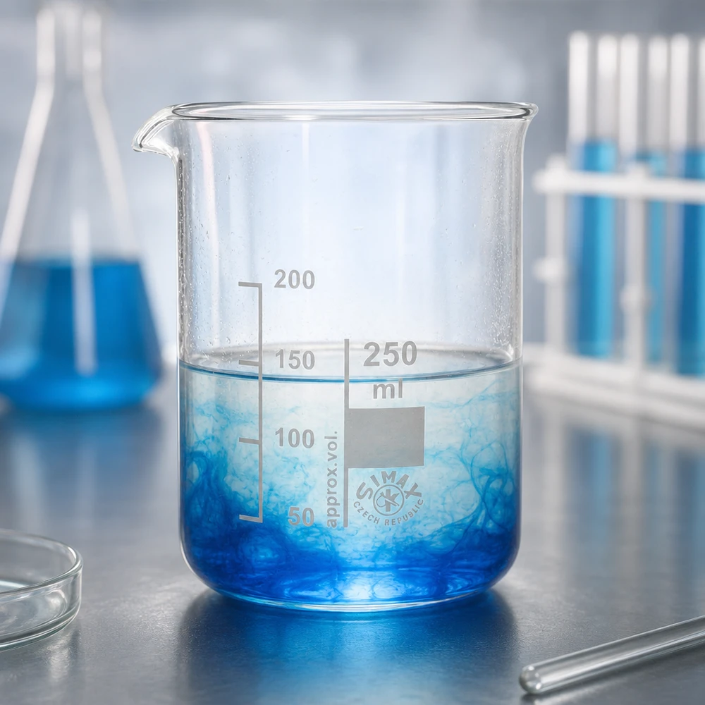 Becherglas 250ml Borosilikatglas, niedrige Form Wissenschaftliches Becherglas 250ml niedrige Ausführung aus robustem Borosilikatglas für Profis