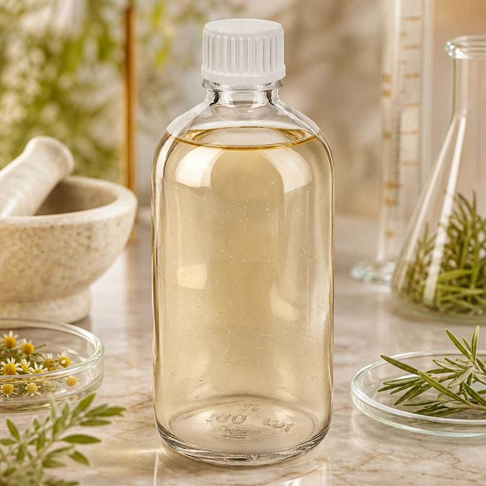 Hochwertige 100ml Klarglasflasche ClearLine UT18 weißer Kindersicherheitsverschluss Aromatherapie