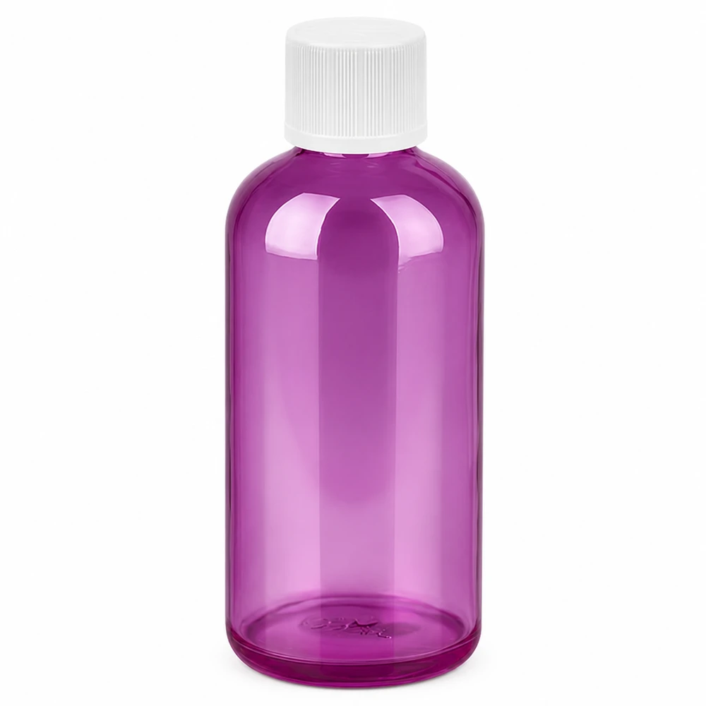 Handliche 100ml Flasche in lila für Kosmetik Parfum Öle und andere flüssige Anwendungen
