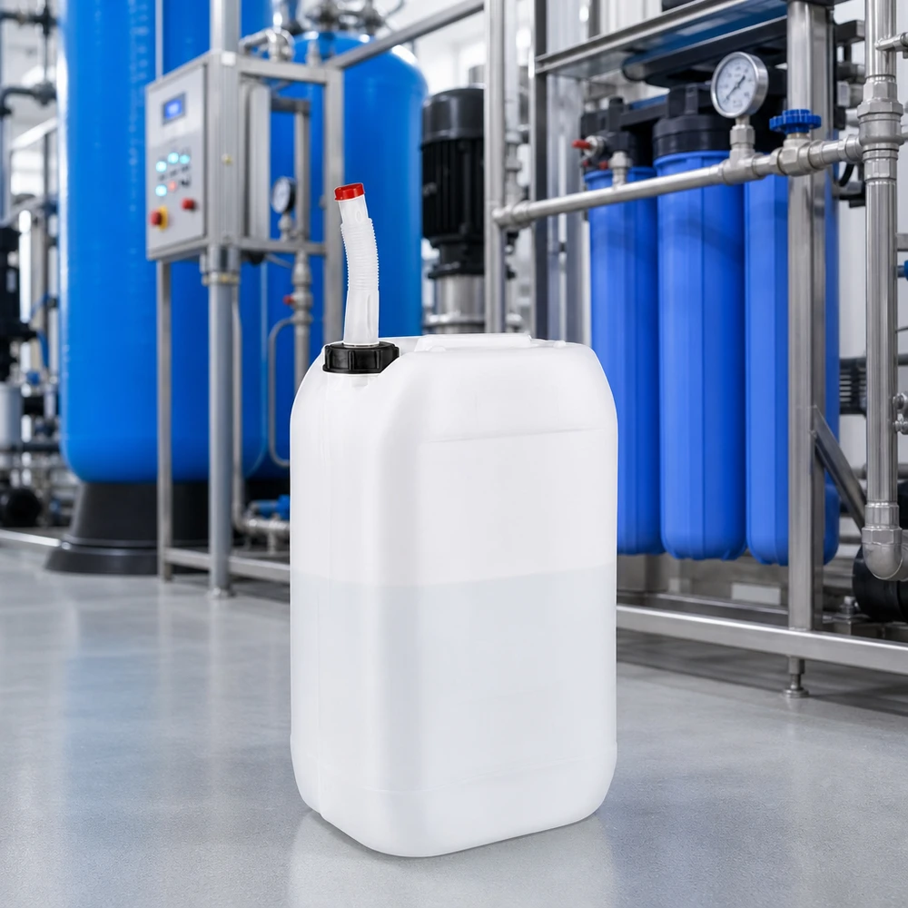 Kanister 15 Liter mit Auslaufrohr Flex Bruchsicherer Polyethylen-Kanister 15L mit ergonomischem Griffbereich und Flex-Auslaufrohr