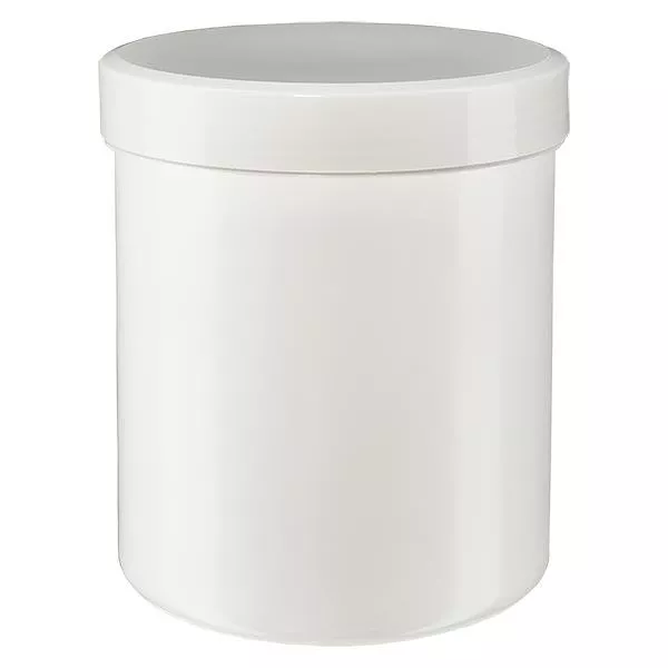 Salbenkruke 250g weiß mit weißem Schraubdeckel (Polypropylen) Salbenkruke 250g weiß mit weißem Schraubdeckel (Polypropylen)