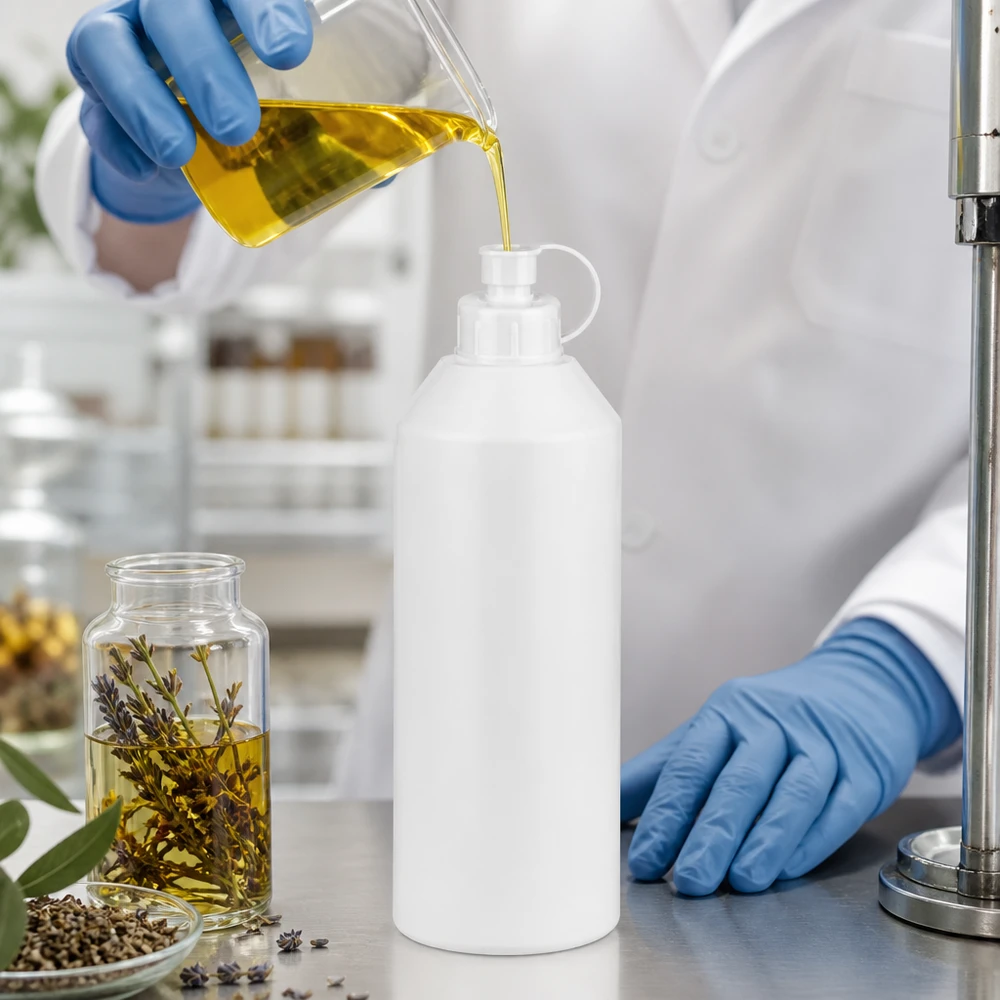 Drückbare HDPE Apothekerflasche 250ml weiß mit aufklappbarem Spritzverschluss für Flüssigkeiten