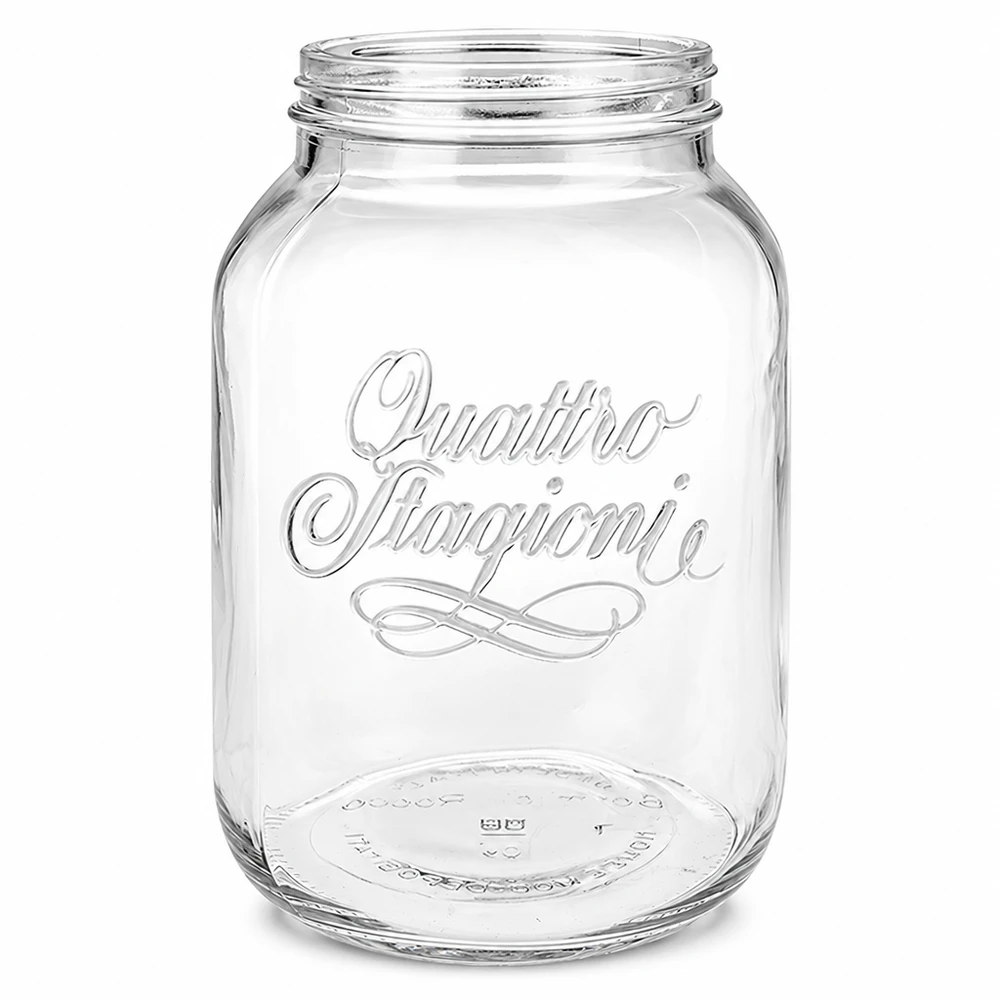 3000ml Rundglas "Quattro Stagioni" QS110mm 3000ml Quattro Stagioni Haushaltsglas Einmachglas transparent mit Schraubverschluss für Vorratshaltung und Konservierung