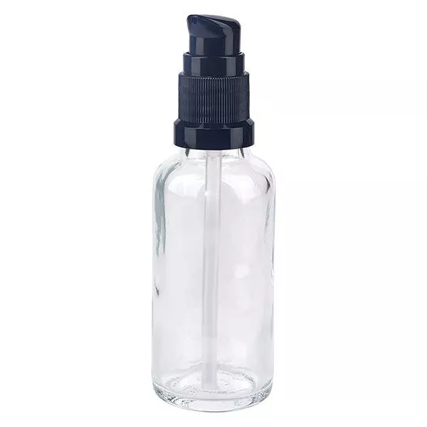 Apothekenflasche klar 30ml PumpVerschluss schwarz Standard