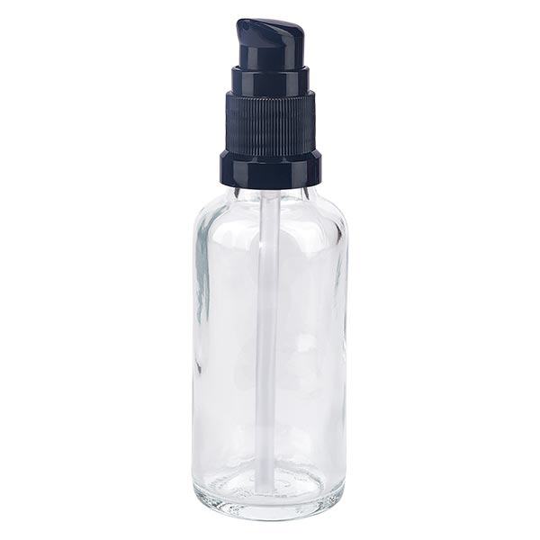 Apothekenflasche klar 30ml PumpVerschluss schwarz Standard Apothekenflasche klar 30ml PumpVerschluss schwarz Standard