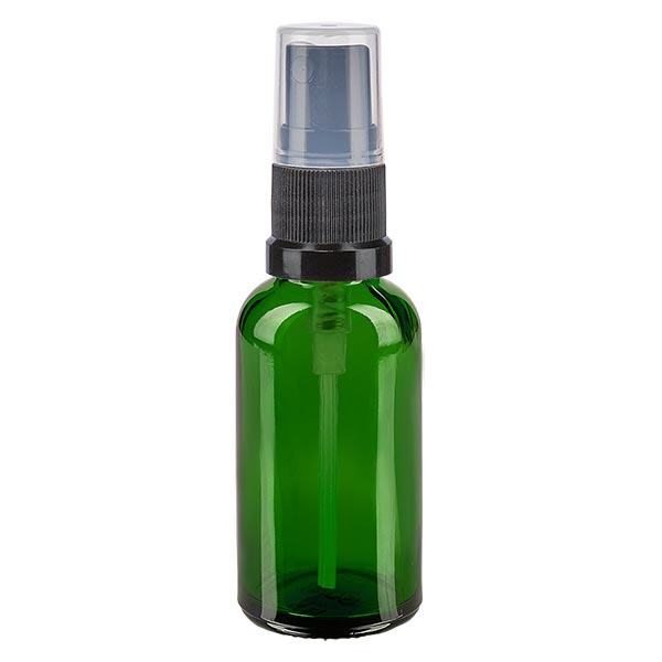 Apothekenflasche grün 30ml Sprayaufsatz schwarz