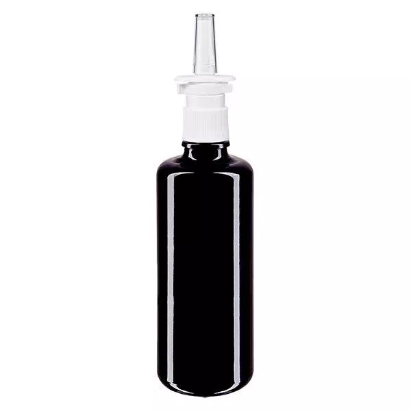 Apothekenflasche violett 100ml Nasenzerstäuber weiß Standard