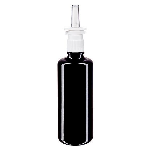 Apothekenflasche violett 100ml Nasenzerstäuber weiß Standard Apothekenflasche violett 100ml Nasenzerstäuber weiß Standard
