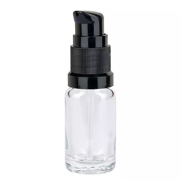 10ml ClearLine Flasche mit schwarzer STD Pumpe für Serum Öl und Pflegeprodukte