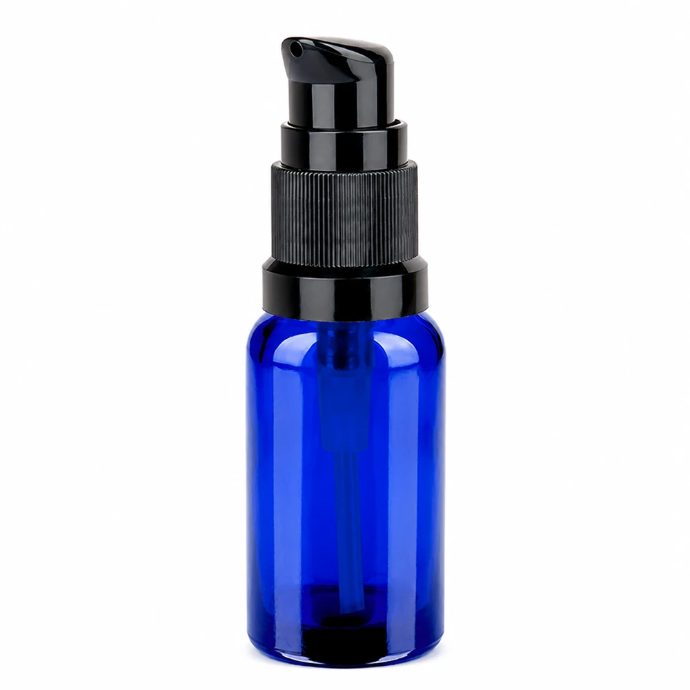 20ml Pumpflasche schwarz STD BlueLine UT18/20 - wiederverwendbare Flasche mit Pumpverschluss