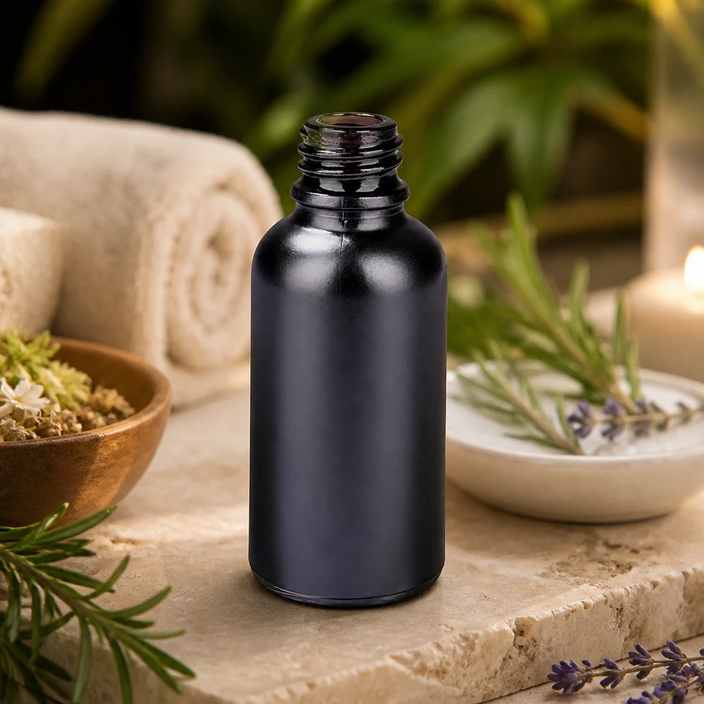 30ml Apothekerflasche BlackLine UT18/30 UNiTWIST Nachhaltige 30ml Apothekerflasche BlackLine UT18/30 aus recycelbarem Glas für Naturkosmetik