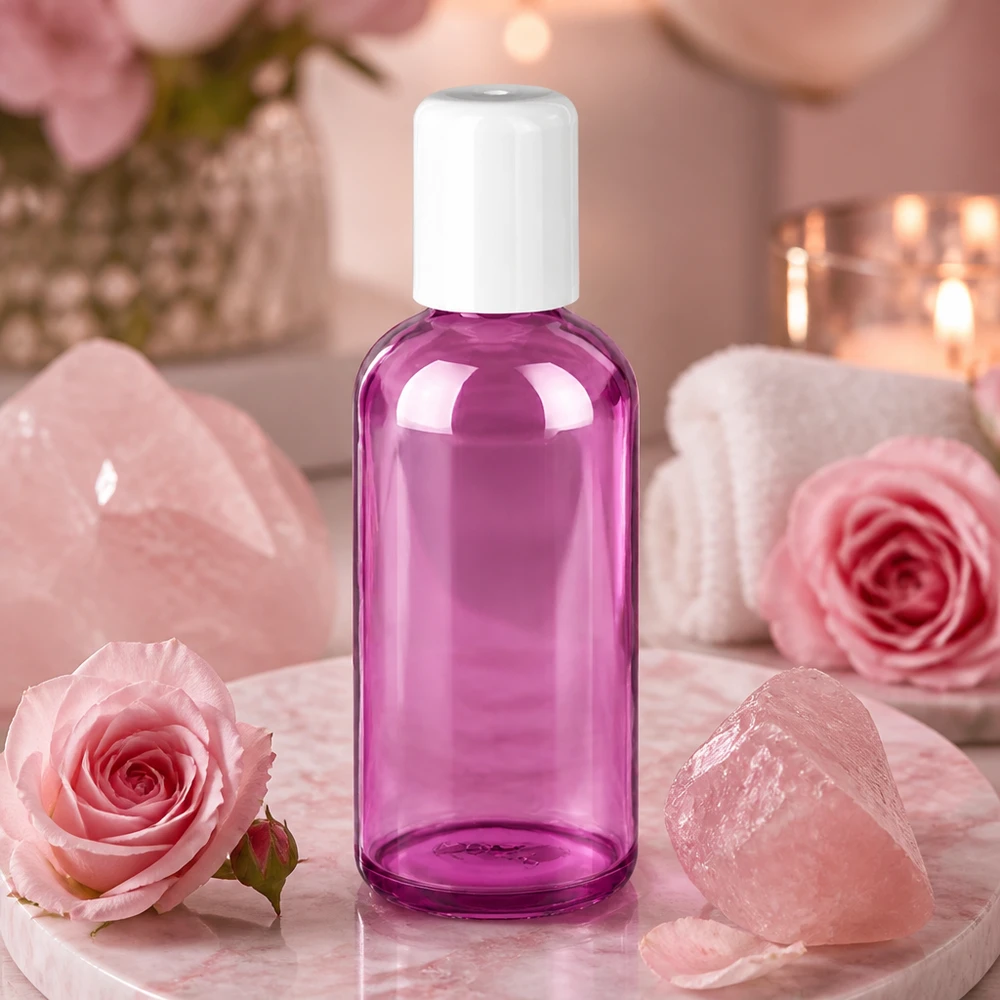Wiederbefüllbare 100ml Glasflasche mit Roll-On System für nachhaltige Kosmetikverpackung