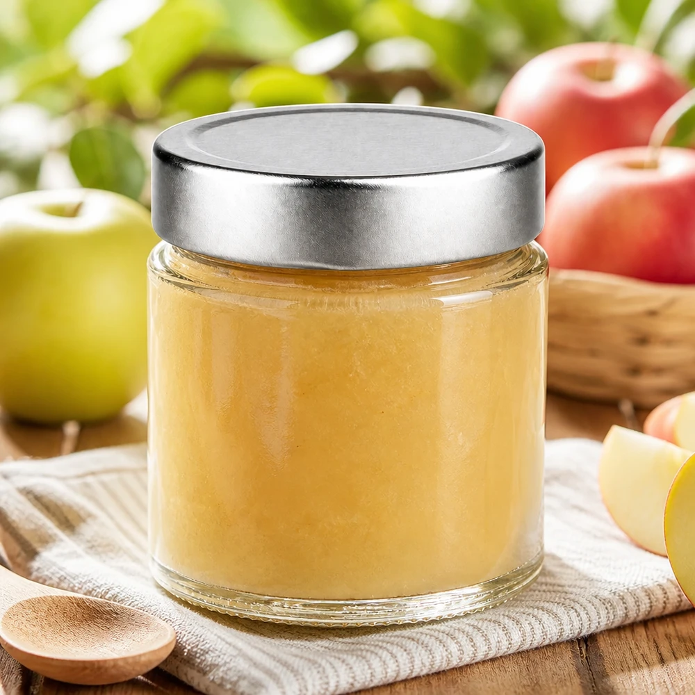 Kompaktes 135ml Schraubglas UNiTWIST mit silbernem Twist-Off-Deckel für Marmelade und Fruchtmus