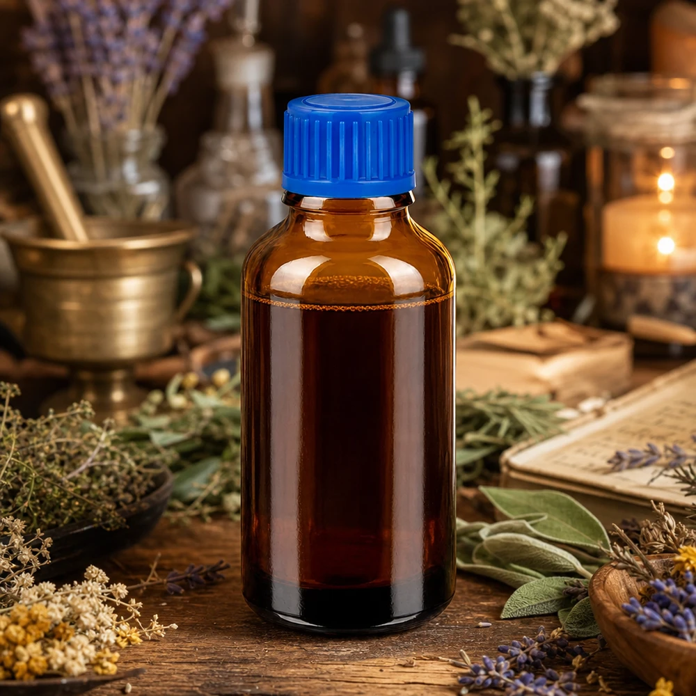 30ml Flasche 11mm Schraubverschluss blau Standard BrownLine UT18/30 Robuste 30ml Flasche aus braunem Glas mit blauem Schraubverschluss für den täglichen Gebrauch