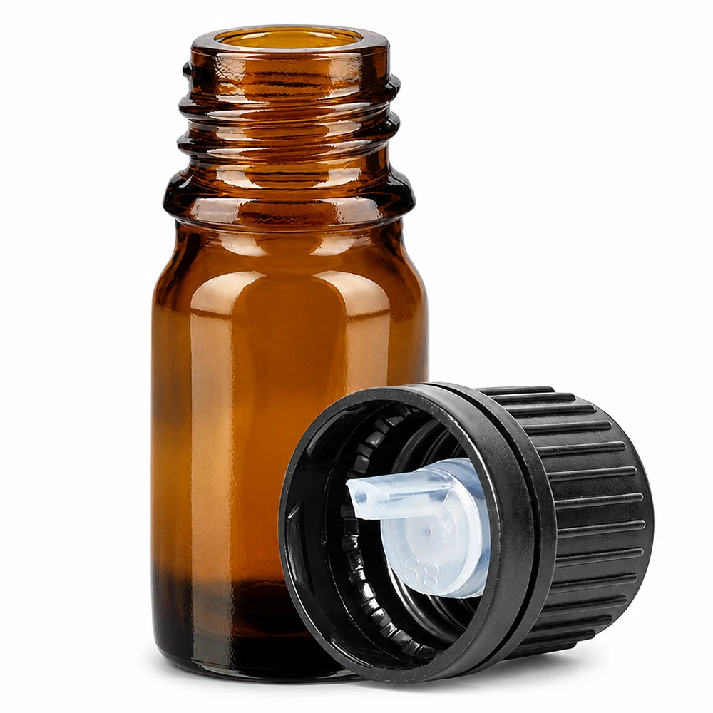 5ml Tropfflasche 1mm schwarz Originalitätsverschluss BrownLine UT18/5 Professionelle 5ml Tropfflasche BrownLine Serie mit präzisem 1mm Tropfsystem schwarz