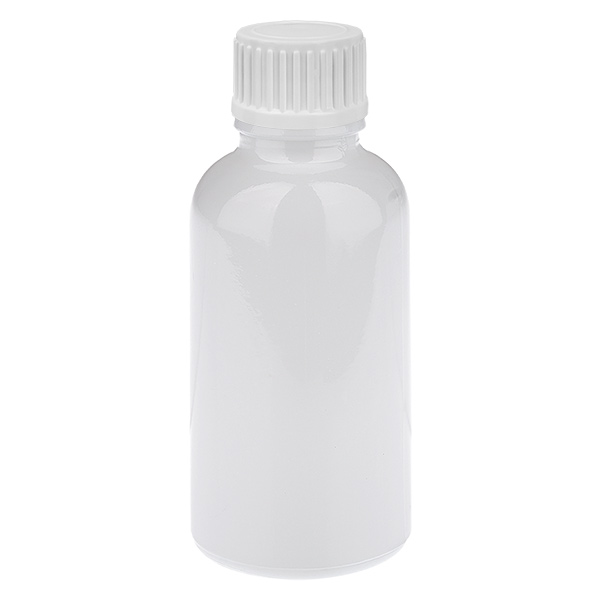 30ml Globuliflasche 3mm Giessring weiß Standardverschluss WhiteLine UT18/30
