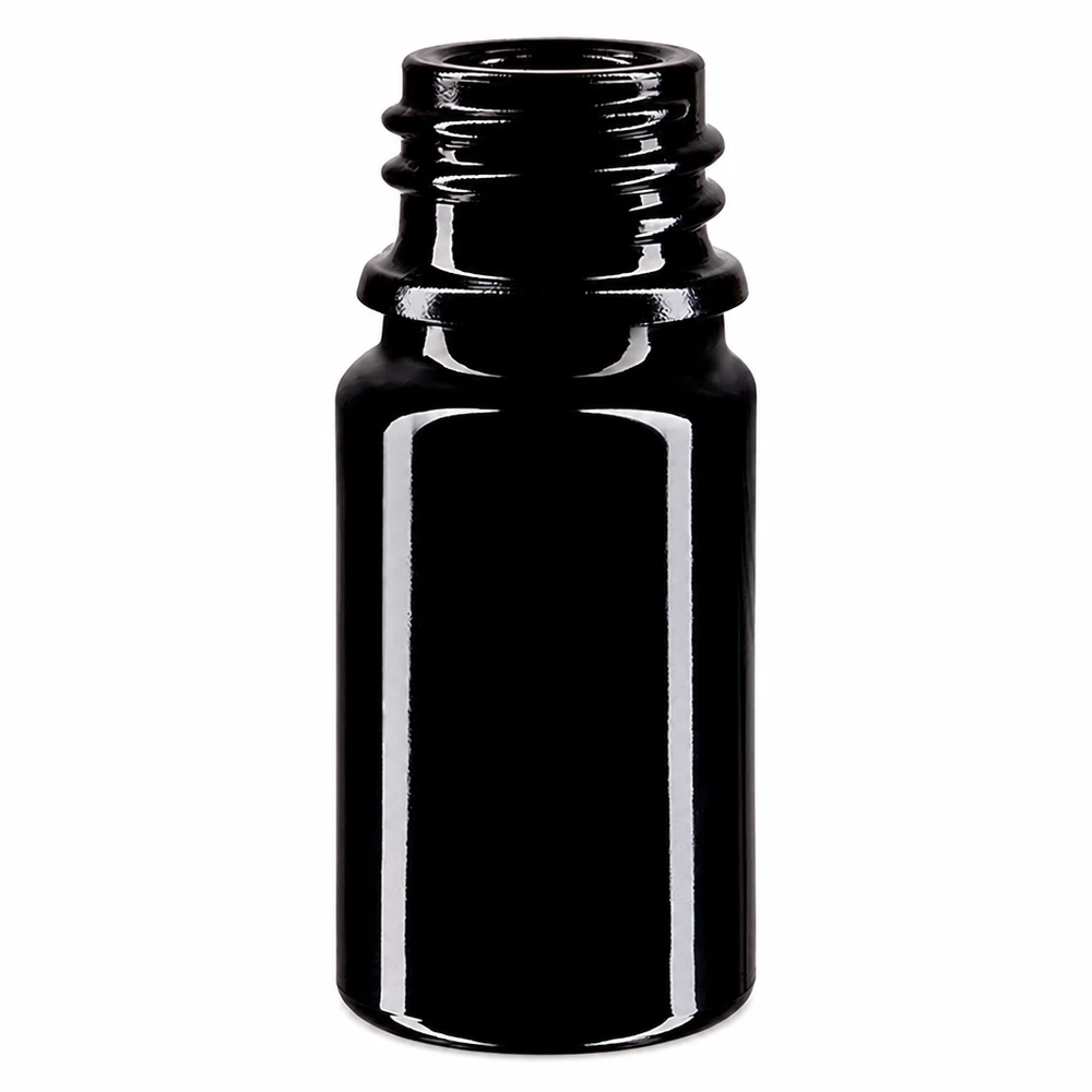 Violettglas Flasche 5ml DIN 18 (Mironglas) Premium Miron Violettglas Tropfflasche 5ml schwarz für optimalen Lichtschutz bei Wirkstoffen