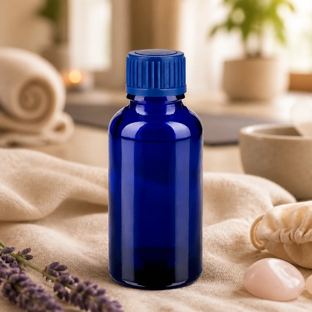 30ml Flasche 11mm Schraubverschluss blau Standard BlueLine UT18/30 30ml Glasflasche mit dichtem SV-Verschluss verhindert Oxidation und Aromaverlust