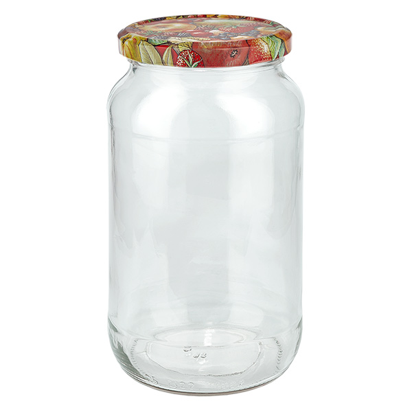 1062ml Rundglas + BasicSeal Deckel Obst-Dekor UNiTWIST