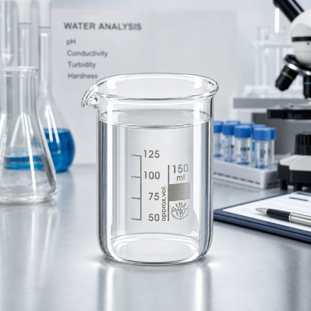 Becherglas 150ml Borosilikatglas, niedrige Form Laborgeprüftes 150ml Becherglas aus temperaturschockresistentem Borosilikatglas
