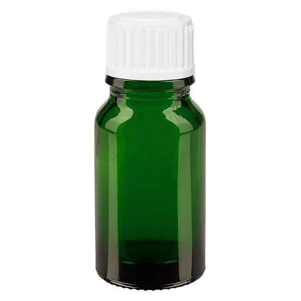 Apothekenflasche grün 10ml Schraubverschluss weiß Standard