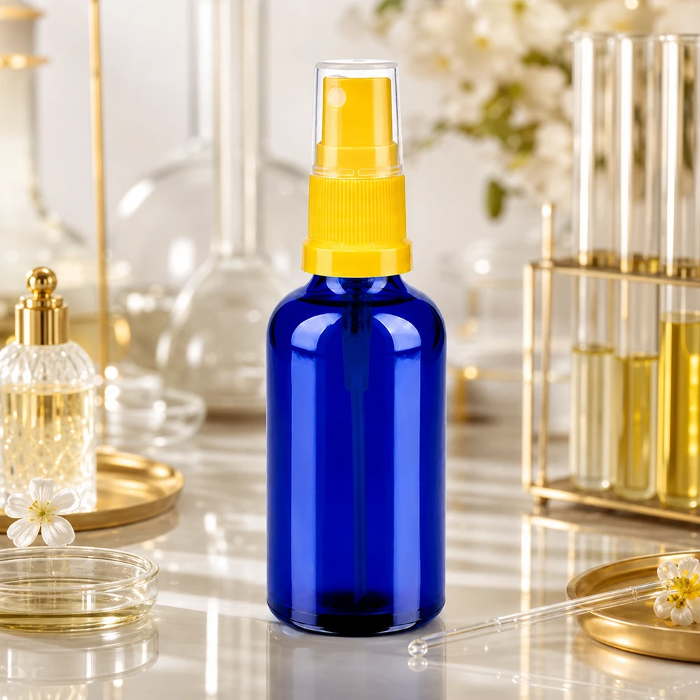 50ml Glasflasche mit Sprühfunktion - ideale Größe für Hautpflege Seren und Gesichtswasser