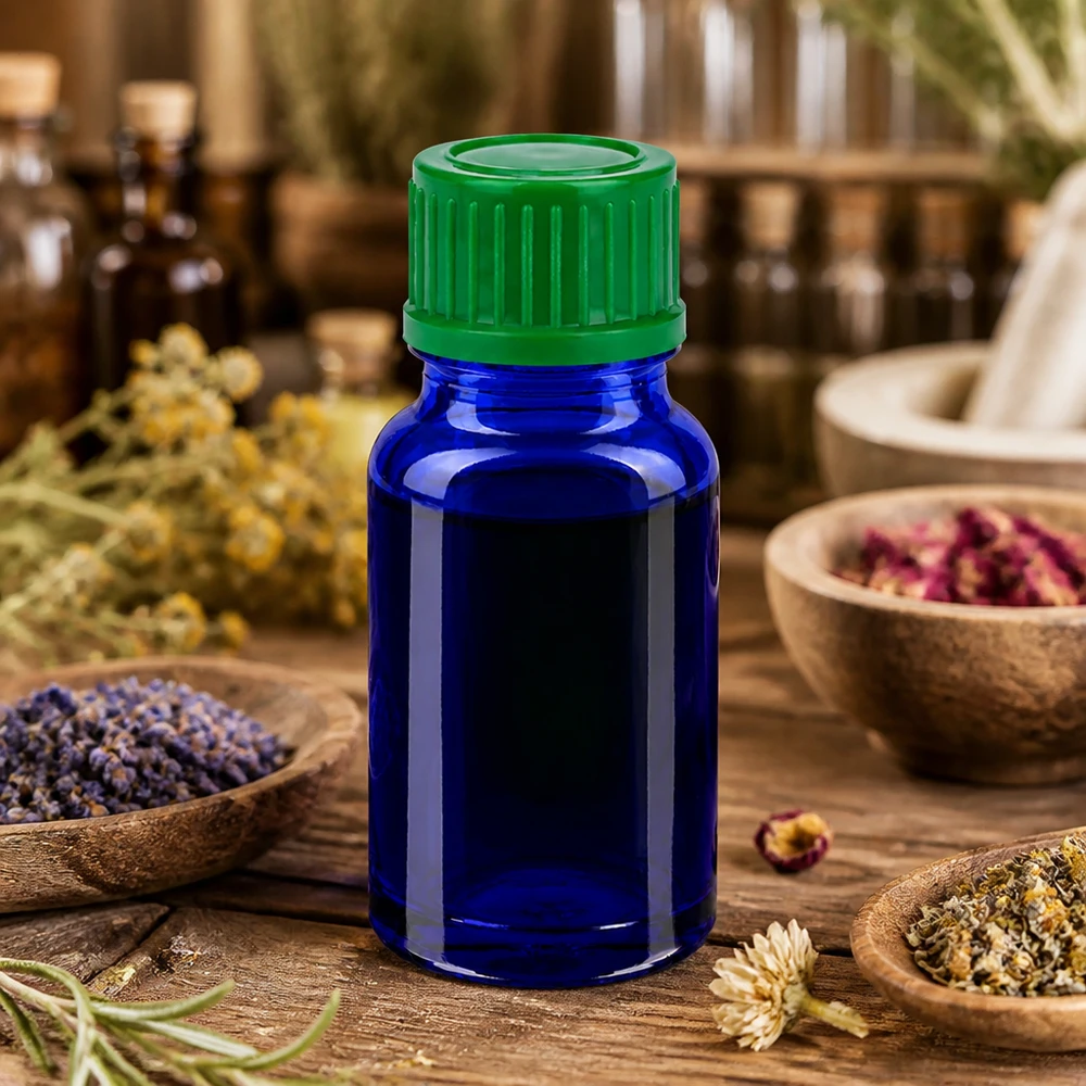10ml Flasche 11mm Schraubverschluss grün Standard BlueLine UT18/10 Lichtgeschützte 10ml blaue Glasflasche 11mm SV grün STD BlueLine UT18/10 UV-beständig