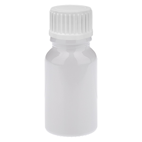 10ml Globuliflasche 3mm Giessring weiß Standardverschluss WhiteLine UT18/10