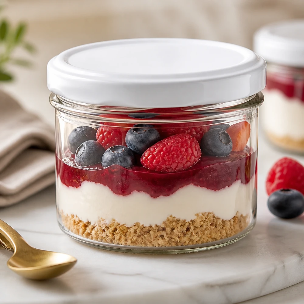 225ml Sturzglas als Dessertglas mit Beerenmousse und frischen Früchten zeigt vielseitige Verwendung