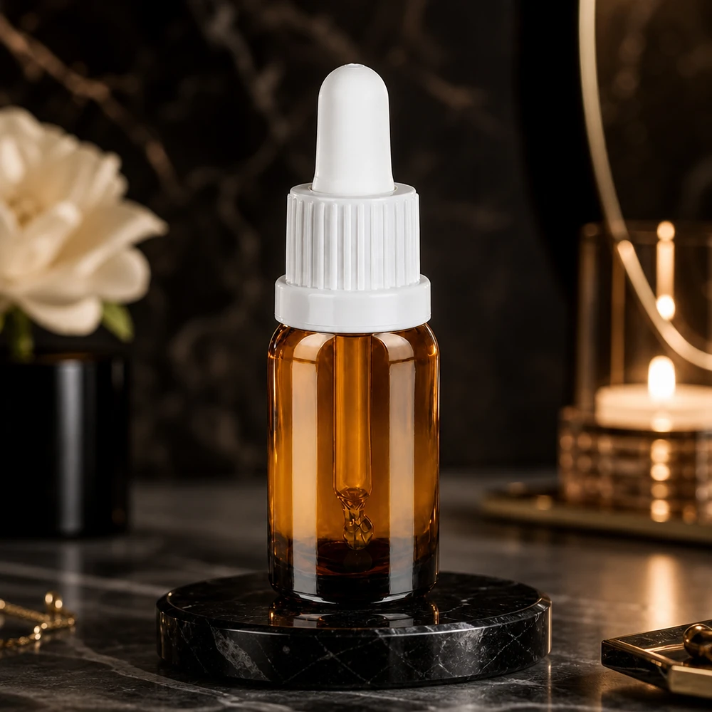 10ml Pipettenflasche weiß Originalitätsverschluss BrownLine UT18/10 Professionelle 10ml Pipettenflasche aus getöntem Glas mit weißem UT18 Pipettenverschluss